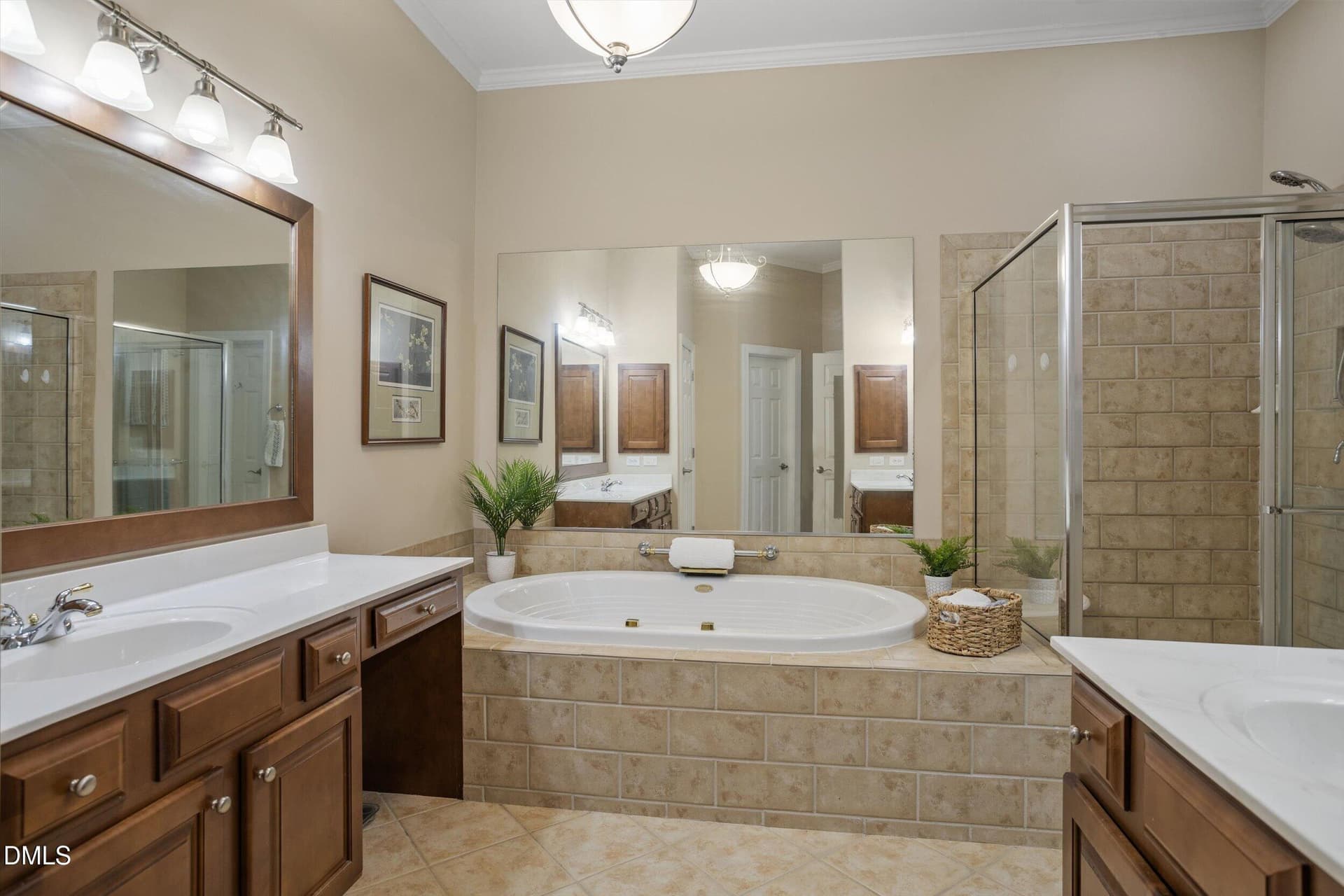 primary bath and separate shower - 328 Bridgegate Drive, Cary, NC 27519