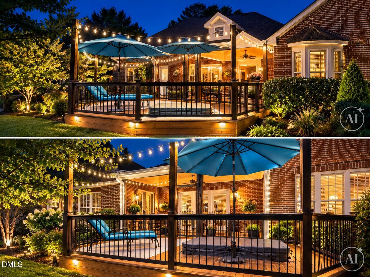 Landscape Lighting AI Back Deck - 1209 Shining Water Lane, Raleigh, NC 27614