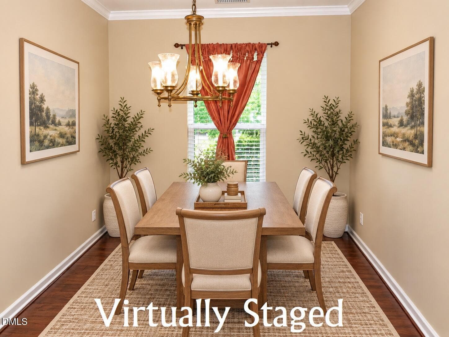 Dining room - Virtually staged - 724 Forrest Lane, Creedmoor, NC 27522