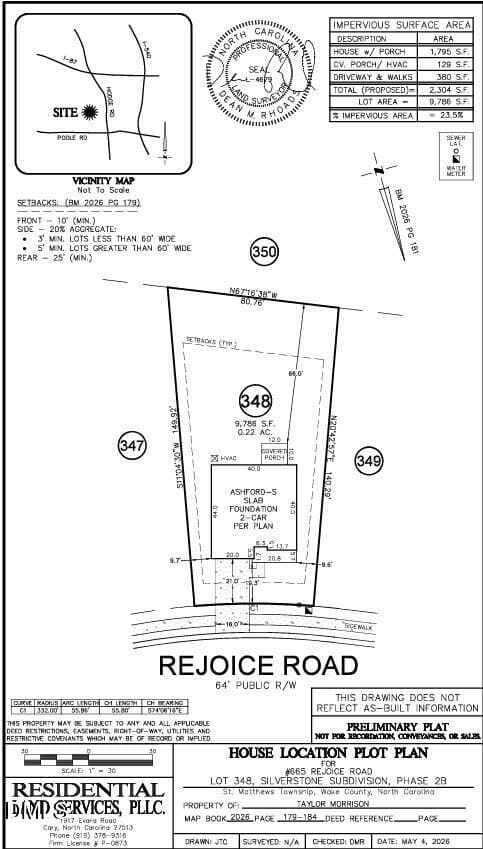 Plot Plan - 665 Rejoice Road, Knightdale, NC 27545, Knightdale