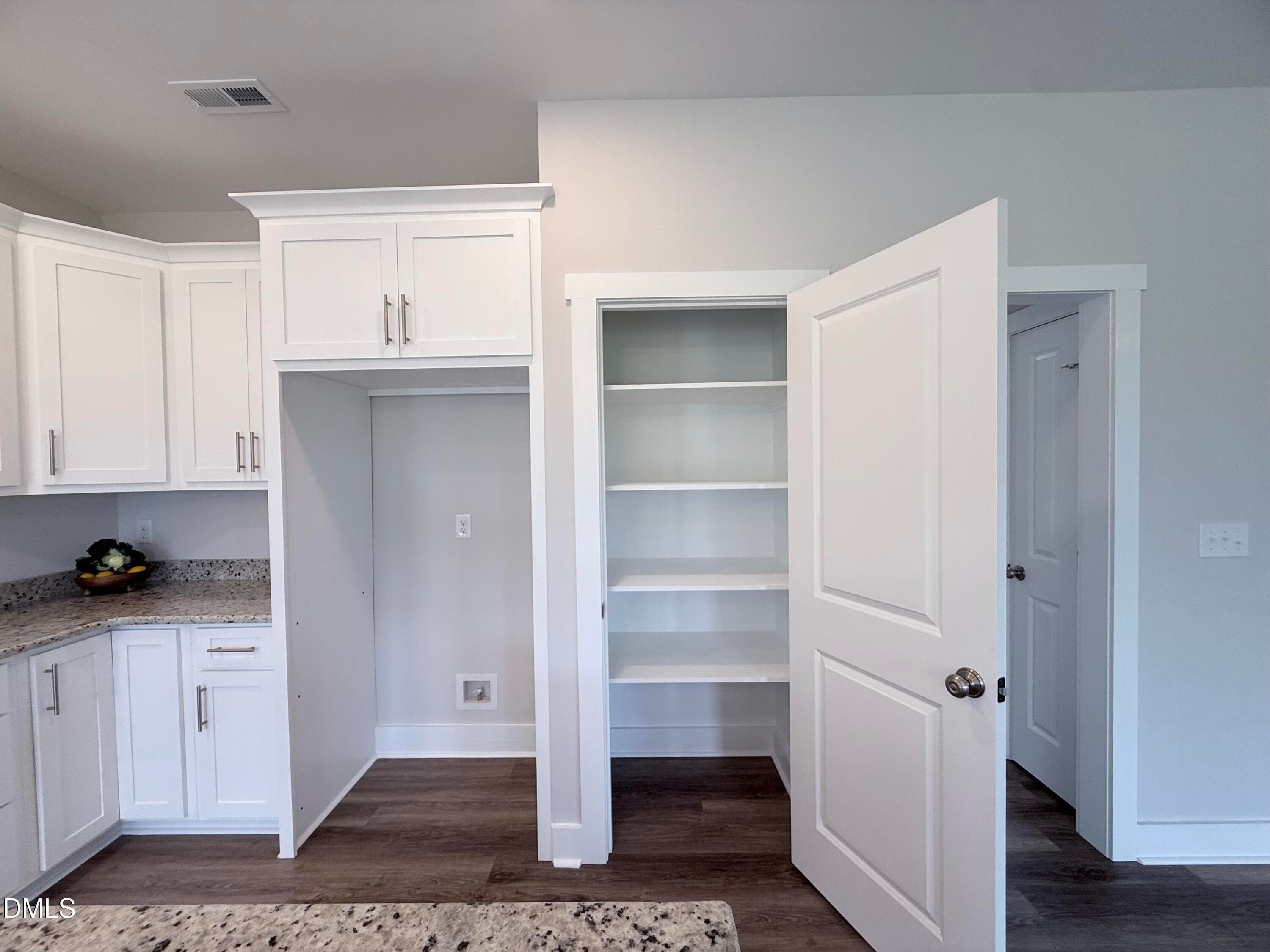 Woodshelving in pantry - 430 Chic Ennis Road, Coats, NC 27521