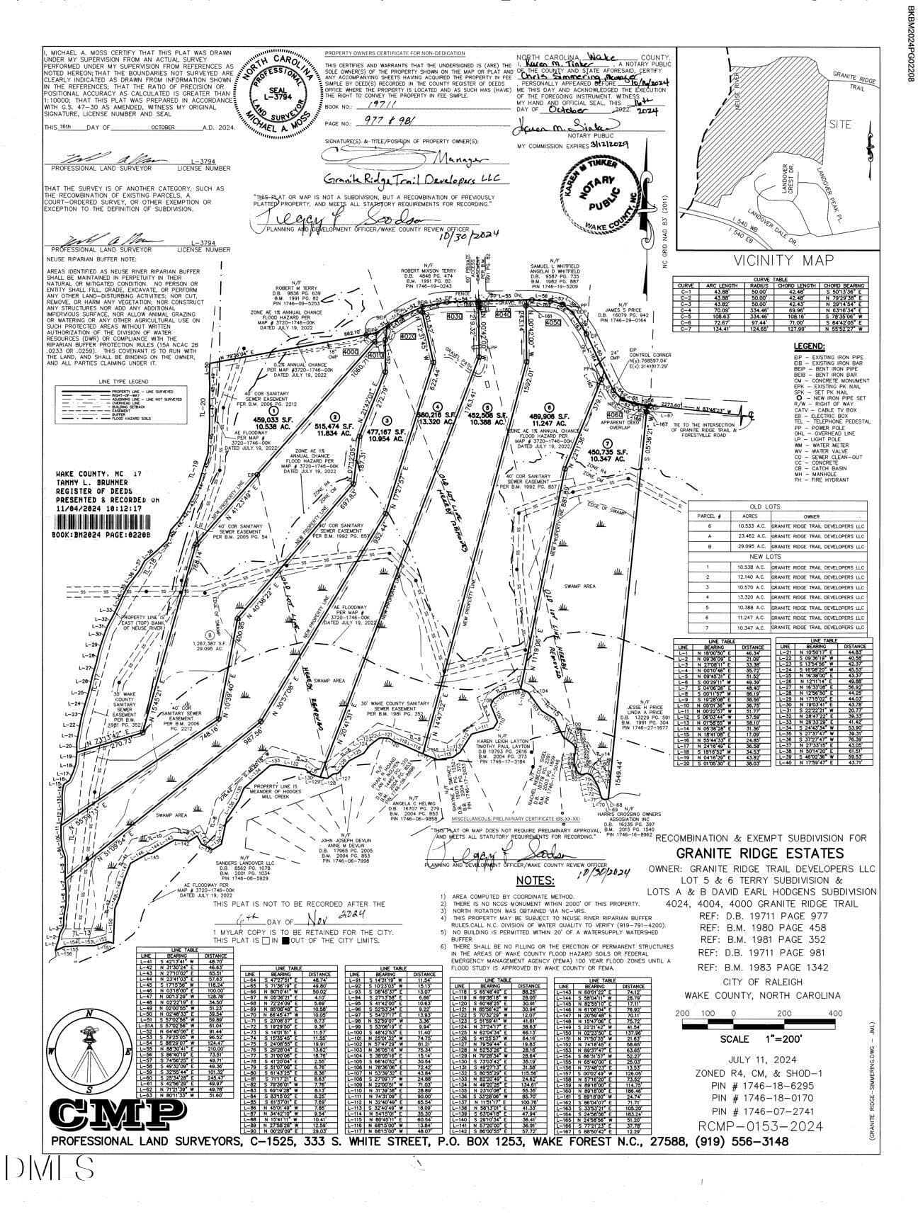 GRT Recorded Plat - 4000 Granite Ridge Trail, Raleigh, NC 27616, Raleigh