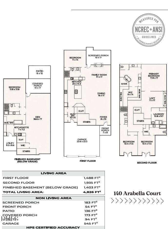 Sketch Pic for MLS - 140 Arabella Court, Cary, NC 27518