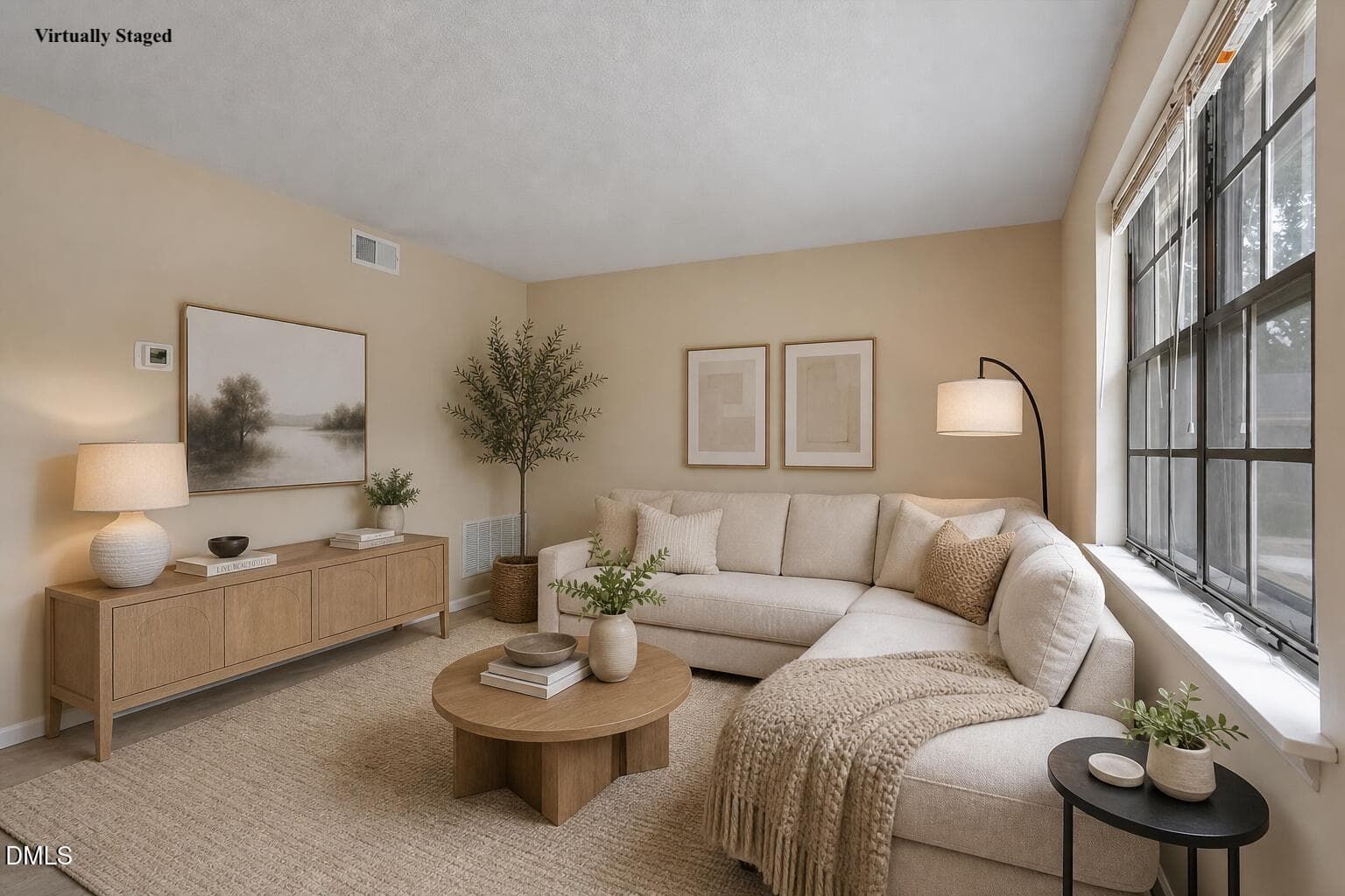 virtually staged living room - 1002 Willow Drive 19, Chapel Hill, NC 27514, Chapel Hill