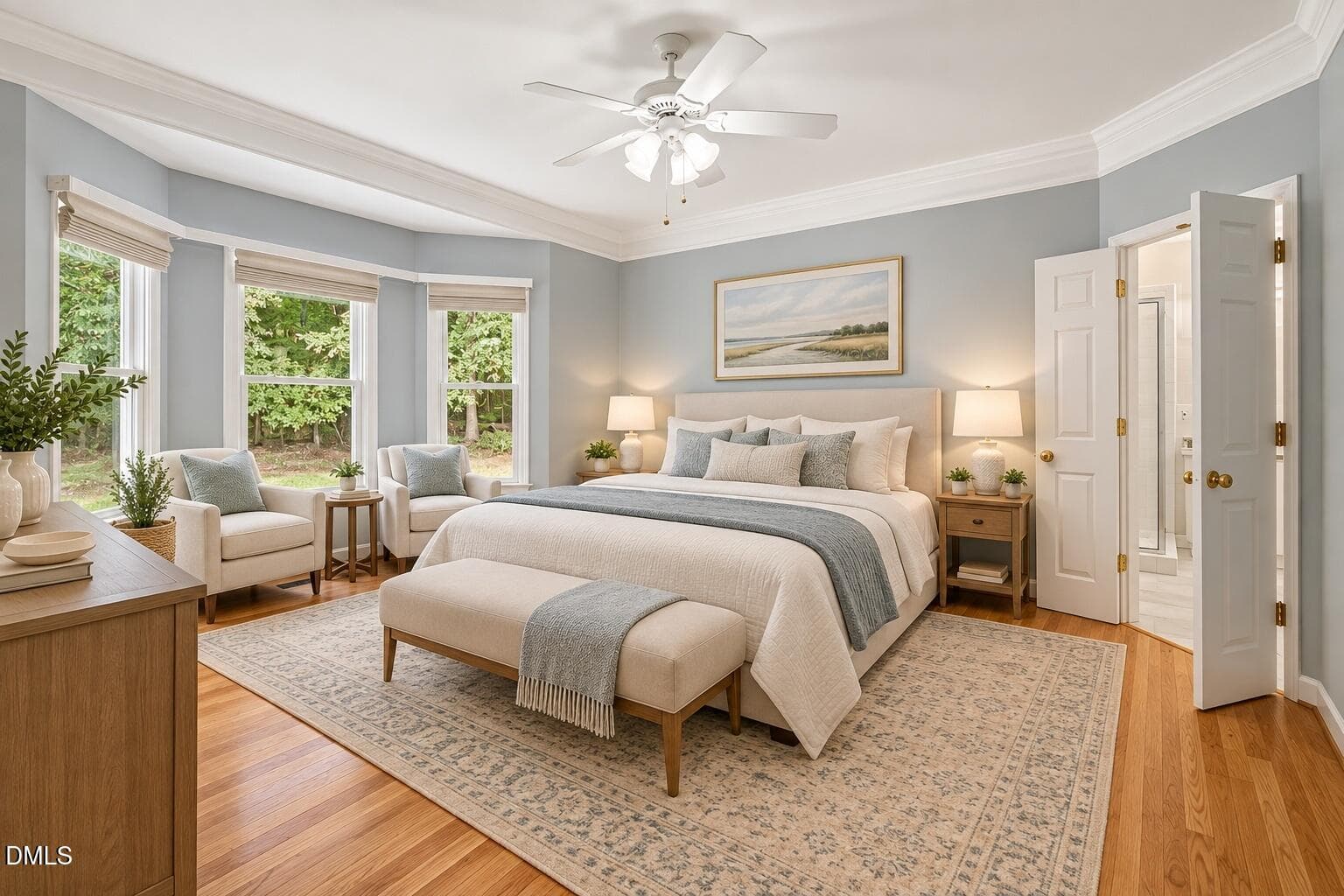 staged_primary_bedroom_second_angle_MLS - 3915 Remington Run, Hillsborough, NC 27278, Hillsborough