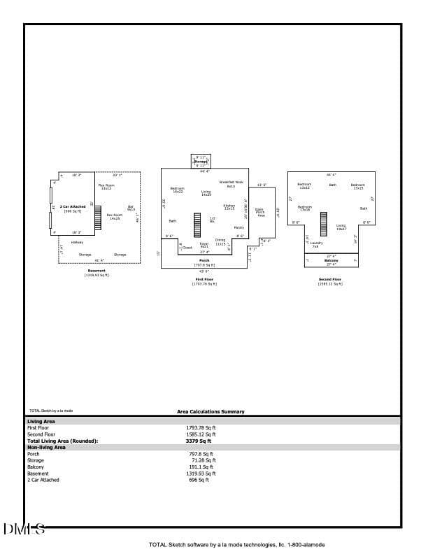 River Bluff Measurements jpeg - 415 River Bluff Drive N, Dunn, NC 28334