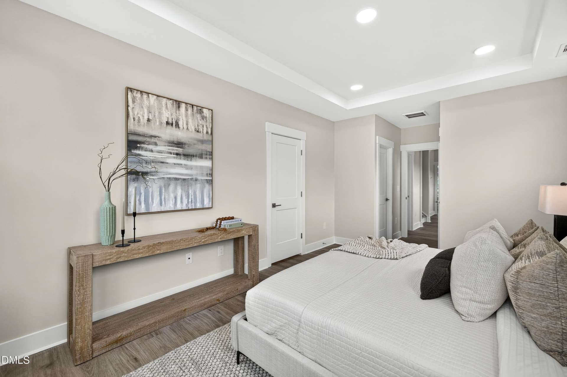 Bedroom with Console Table (Model Home) - 631 Cable Court, Apex, NC 27523