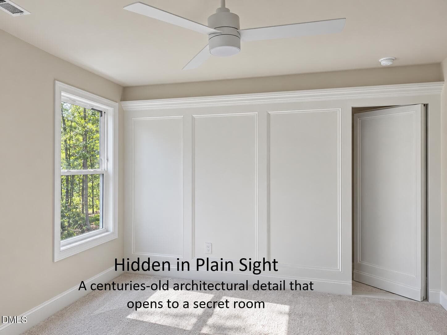 Secret room with panel hidden entrance - 4025 Hamlets Chapel Road, Pittsboro, NC 27312, Pittsboro
