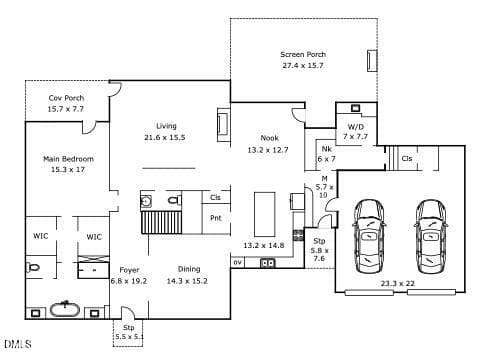 1216 Pinehurst Dr - Floor Plan MLS Main - 1216 Pinehurst Drive, Chapel Hill, NC 27517, Chapel Hill