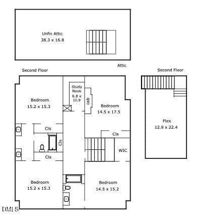 1216 Pinehurst Dr - Floor Plan MLS 2nd + - 1216 Pinehurst Drive, Chapel Hill, NC 27517, Chapel Hill