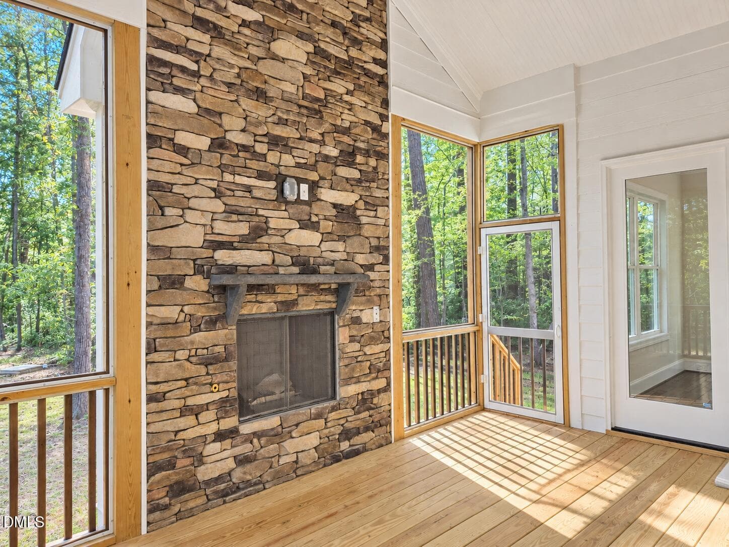 stacked stone fireplace - 4025 Hamlets Chapel Road, Pittsboro, NC 27312, Pittsboro