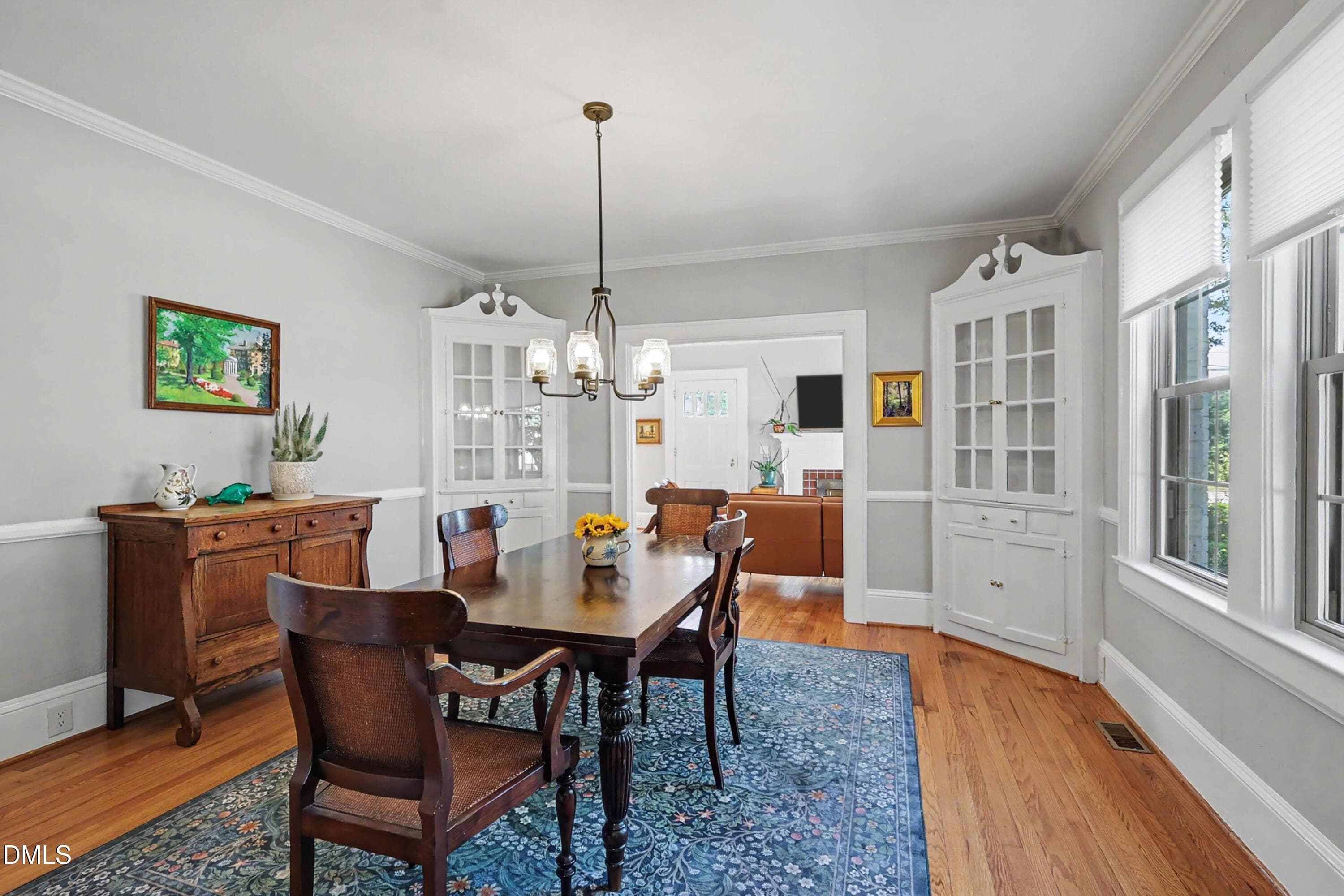 Dining room with built in cabinets - 305 S Walnut Street, Spring Hope, NC 27882, Spring Hope