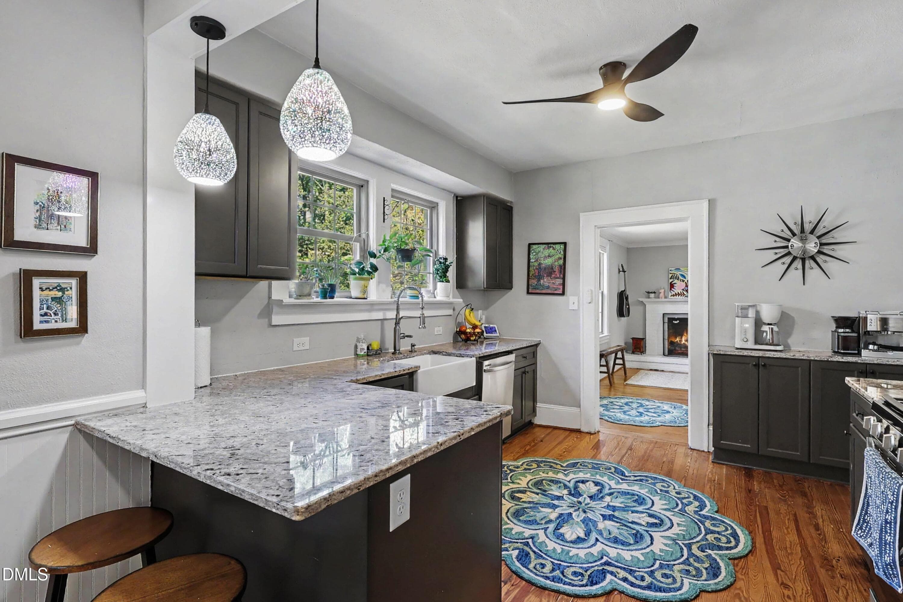 kitchen seating with granite counters - 305 S Walnut Street, Spring Hope, NC 27882, Spring Hope