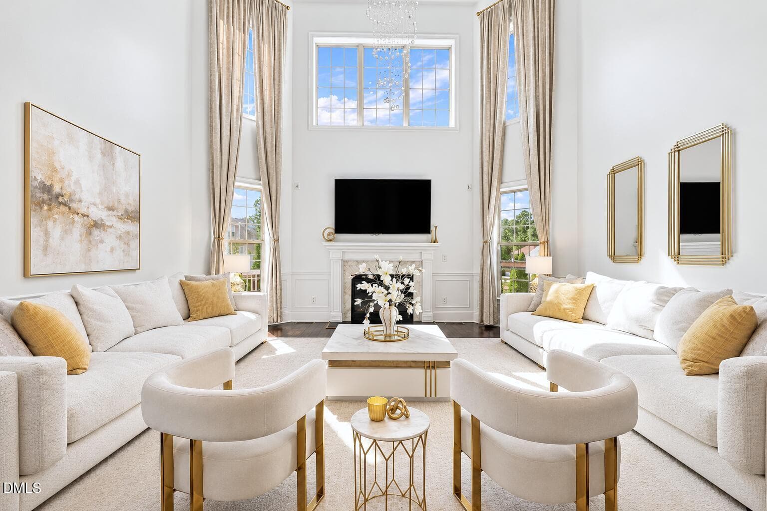 Sunlit Luxury Living Room - 507 Swift Creek Crossing, Durham, NC 27713, Durham