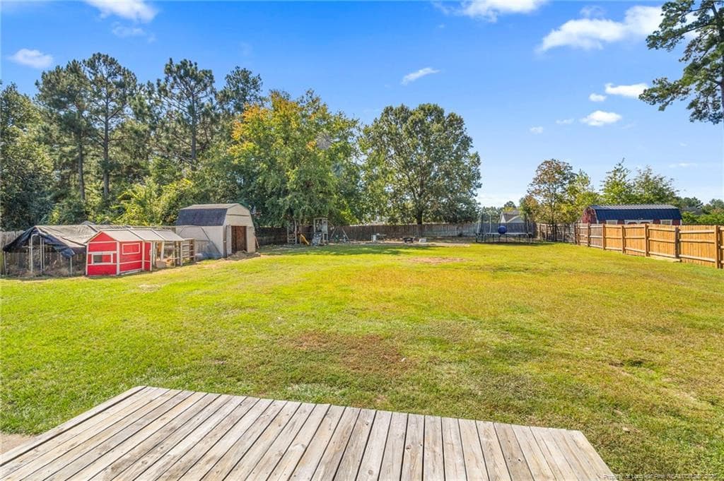 Large backyard - 117 Blue Water Drive, Raeford, NC 28376