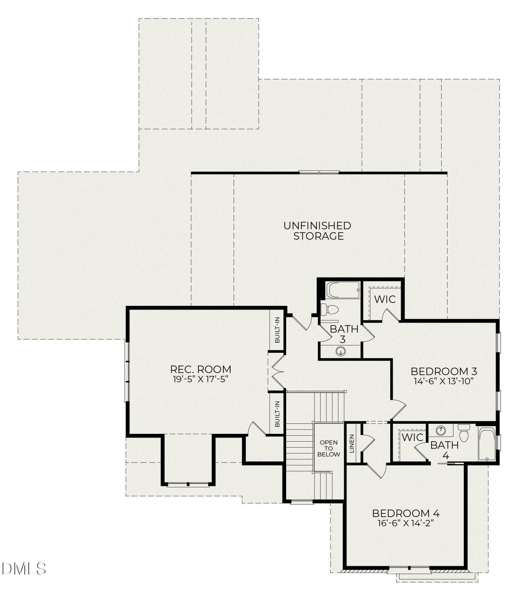 Lot 24 Lowery Second Floor Rendering - 2113 Lowery Estates, Wake Forest, NC 27587, Wake Forest
