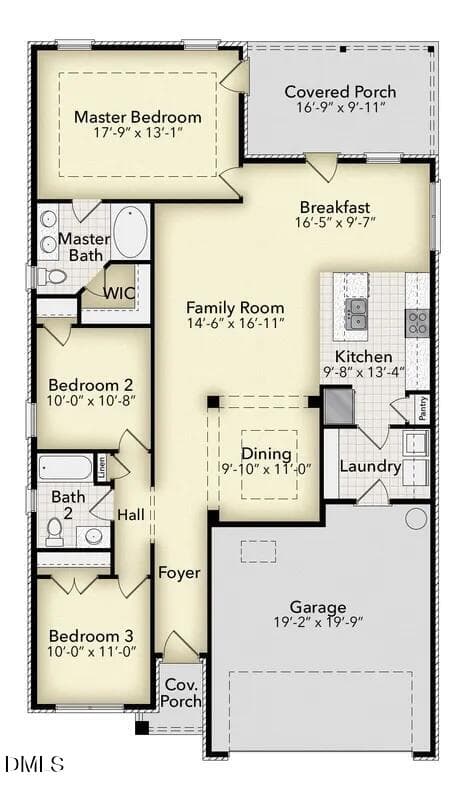 1522 Floor Plan - 123 White Bark Avenue 18, Rocky Mount, NC 27804