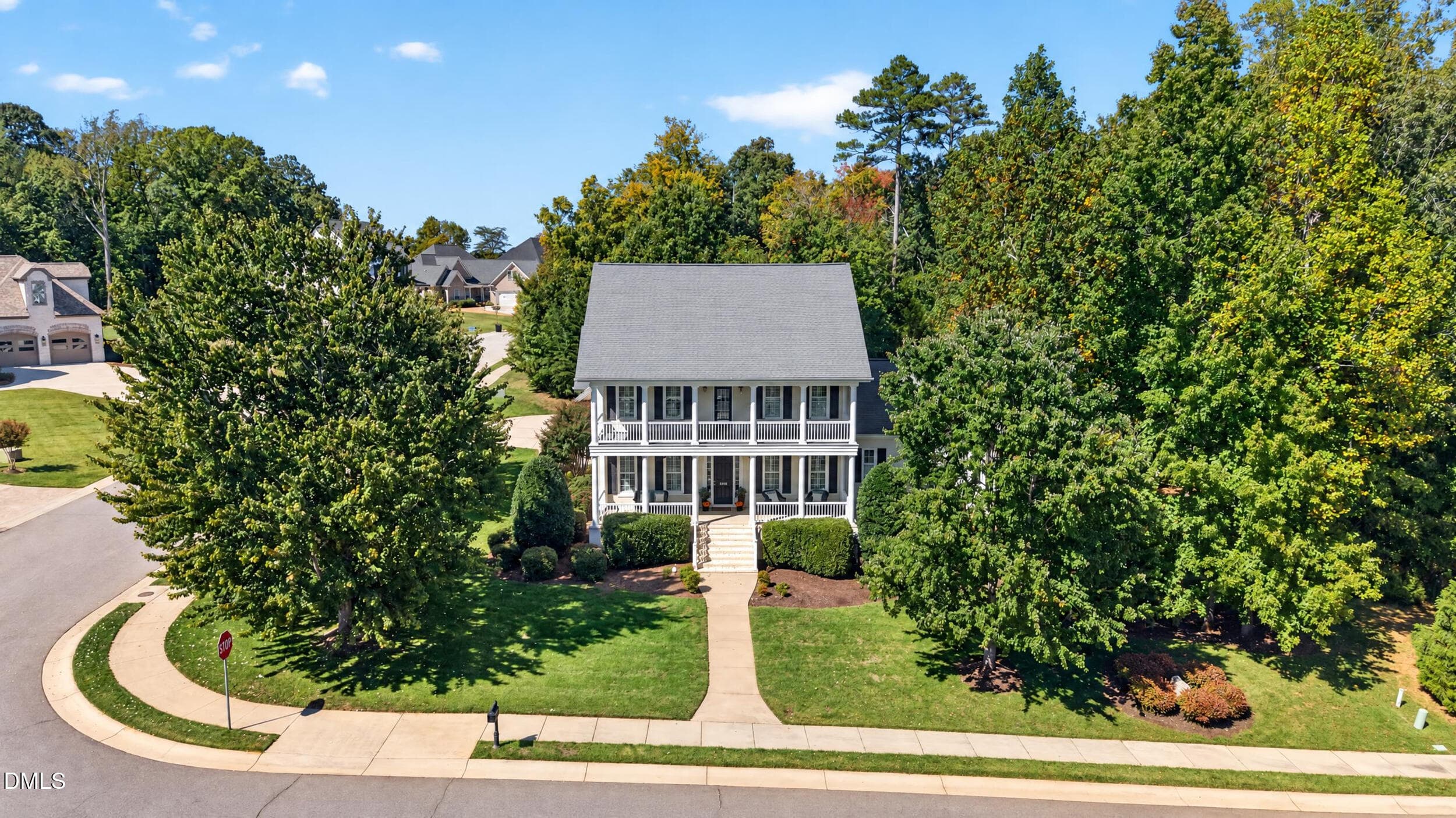 011 - Front Exterior Aerial with Yard - 1018 Lochshire Drive, Burlington, NC 27215
