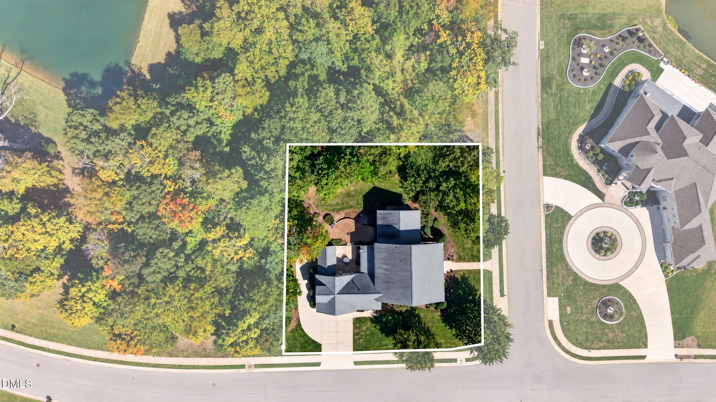 095 - Aerial with Lot Outline - 1018 Lochshire Drive, Burlington, NC 27215