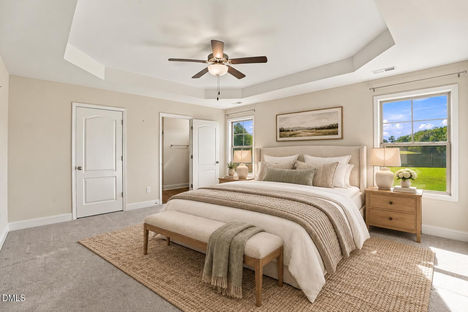 Elegant ivory bedroom with sage accents - 155 Pine Meadow Way, Middlesex, NC 27557, Middlesex