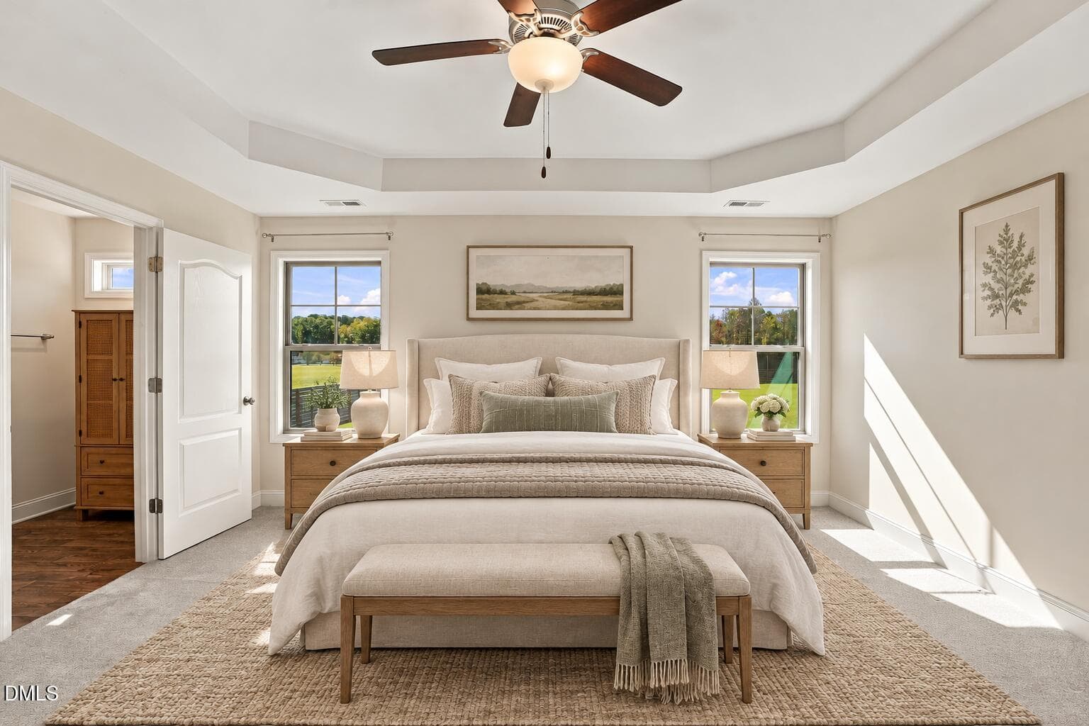 Warm Ivory Bed Between Windows - 155 Pine Meadow Way, Middlesex, NC 27557, Middlesex