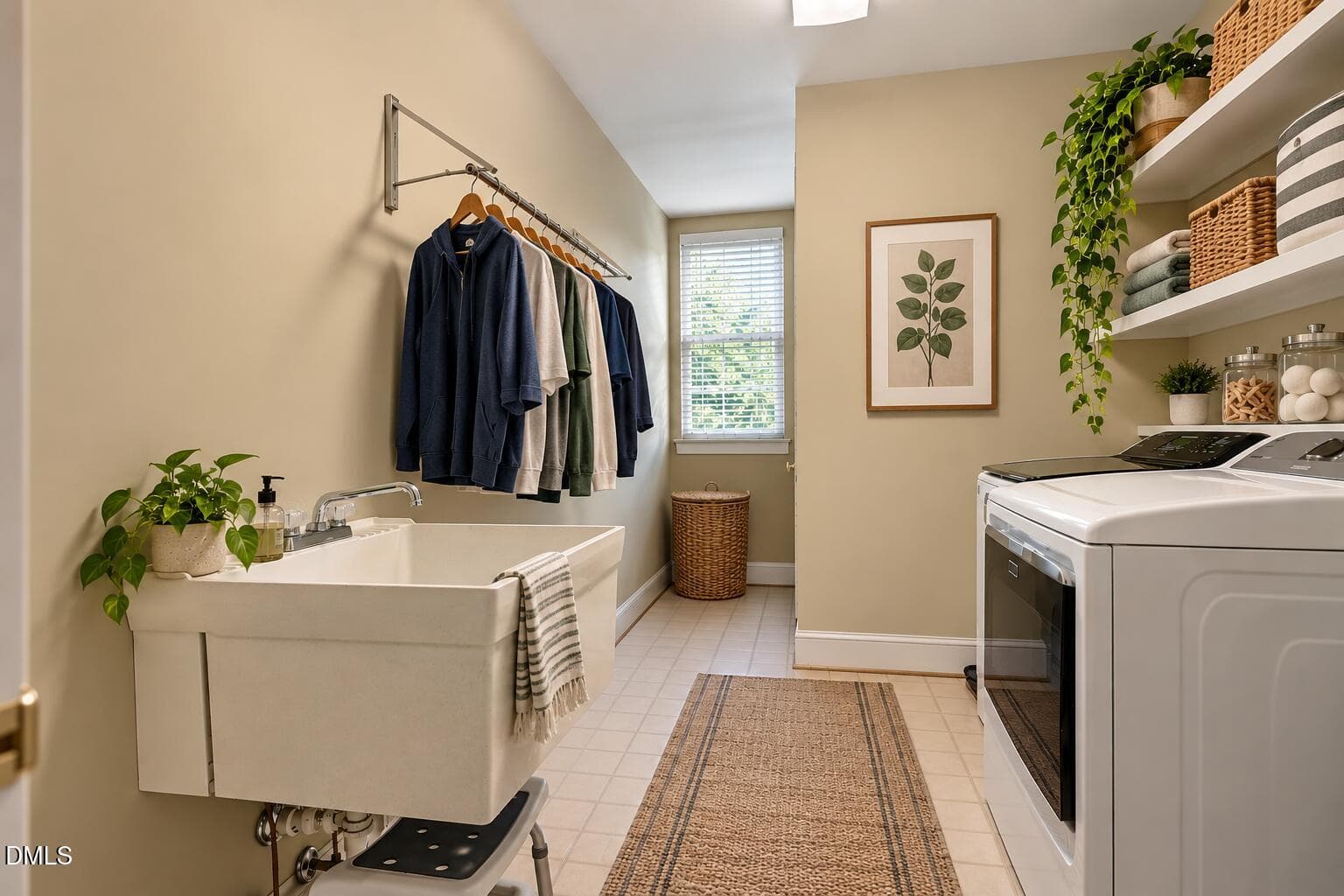 Warm Modern Laundry Room with Plants and - 205 Fox Briar Lane, Cary, NC 27518, Cary