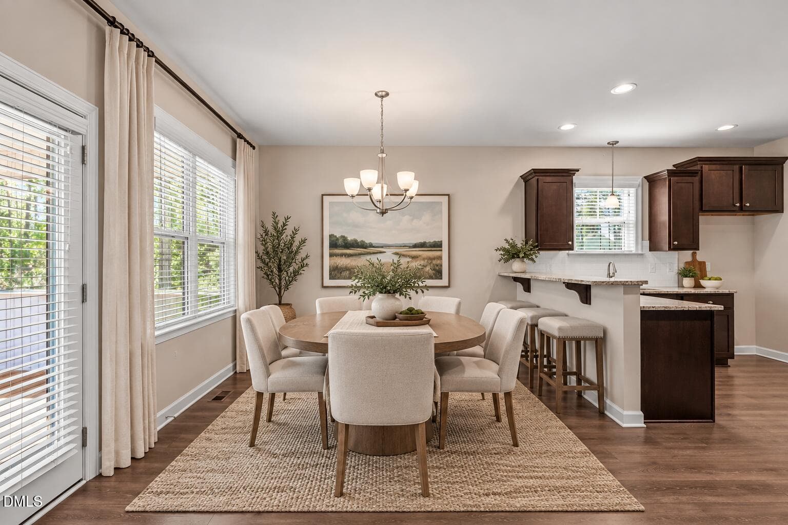 Warm Modern Dining Nook with Greenery - 324 Lasswade Court, Zebulon, NC 27597, Zebulon