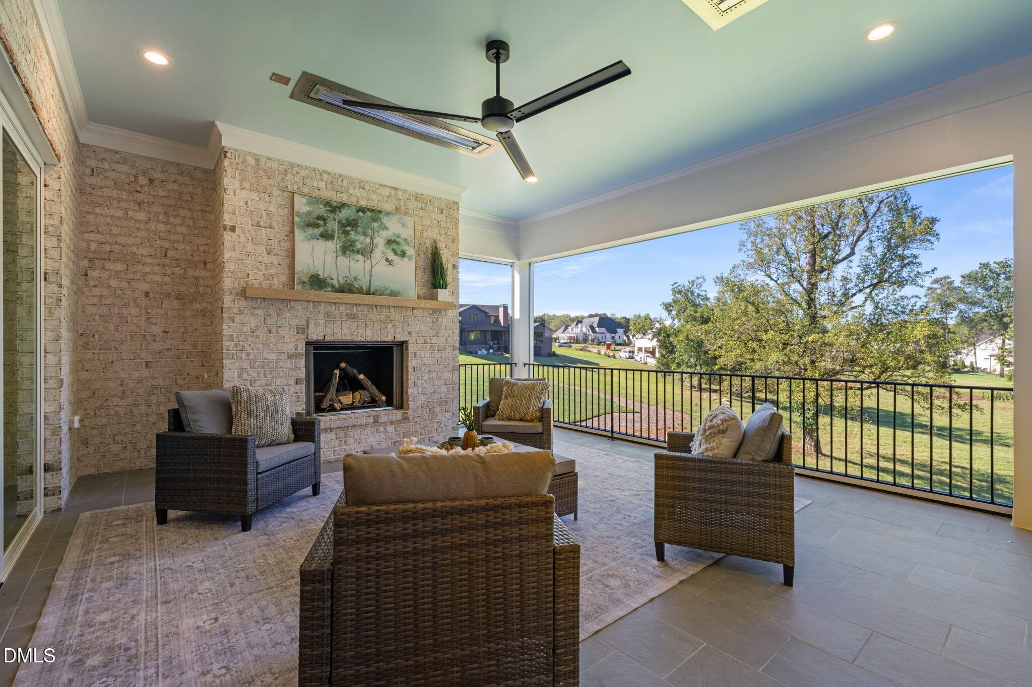 Back Porch with Fireplace - 1649 Legacy Ridge Lane, Wake Forest, NC 27587, Wake Forest