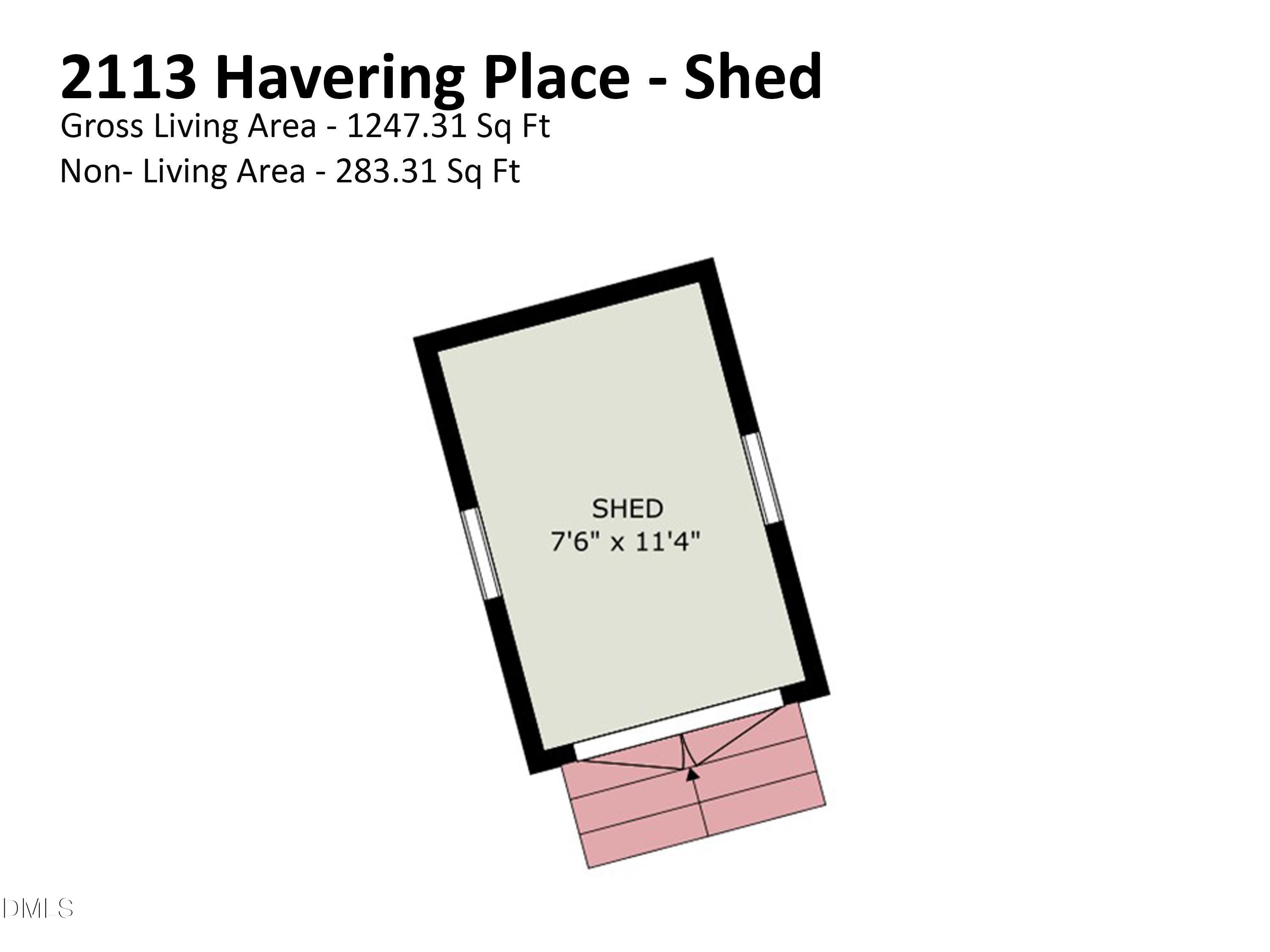 Shed Measurements - 2113 Havering Place, Raleigh, NC 27604