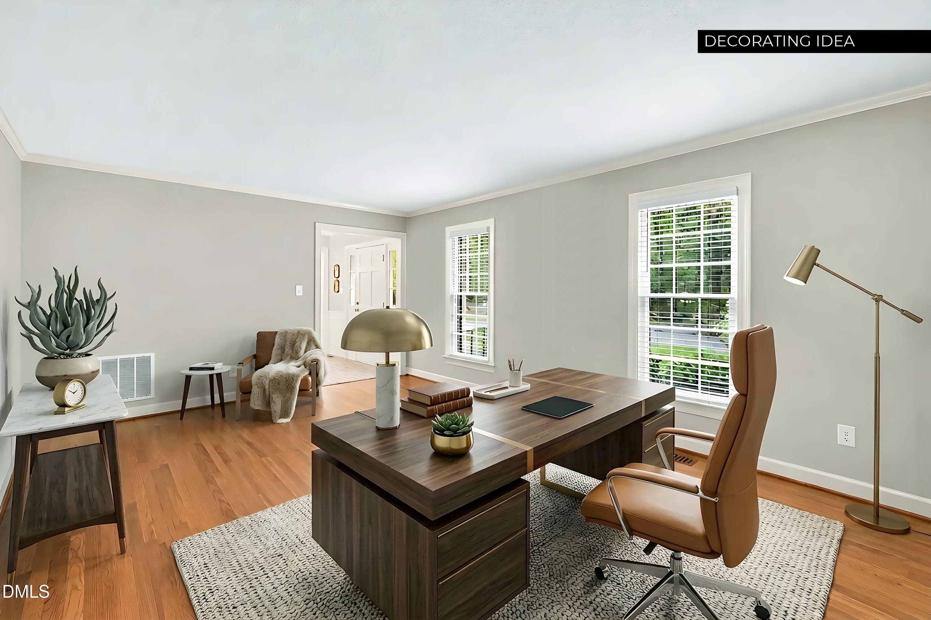 Living Room Shown as an Office - 1504 Primrose Lane, Cary, NC 27511, Cary