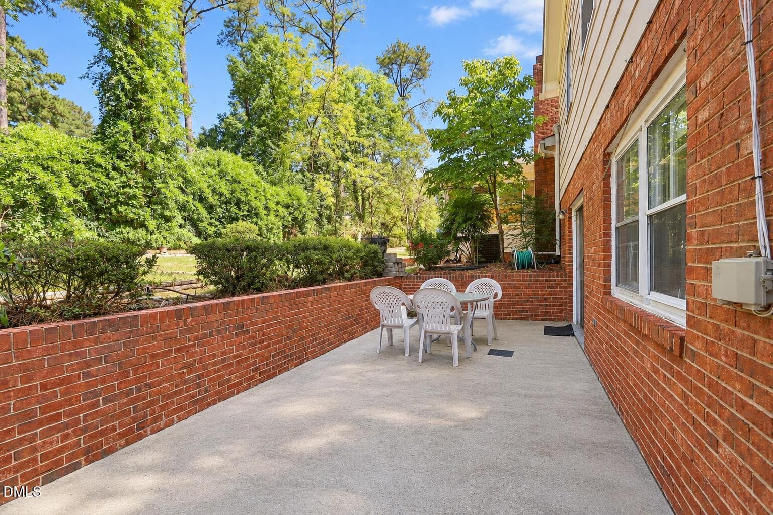 Versatile Patio with Brick Wall - 212 Ellwood Drive, Raleigh, NC 27609, Raleigh