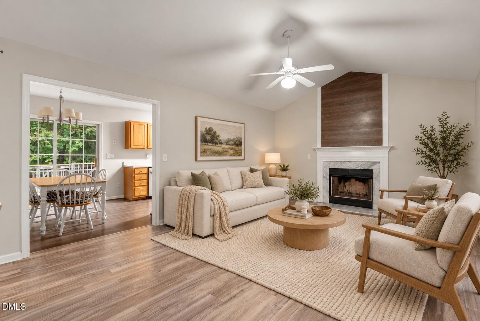 Warmly staged cream living room - 20 Eagle Stone Ridge, Youngsville, NC 27596, Youngsville