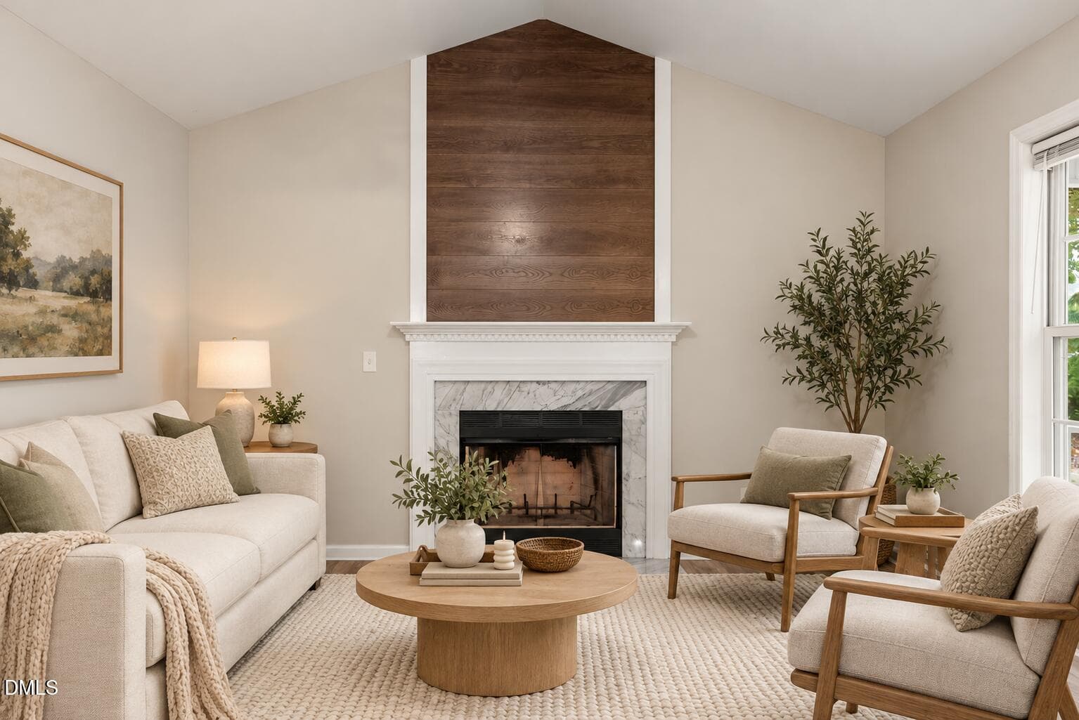 Warm neutral living room with fireplace - 20 Eagle Stone Ridge, Youngsville, NC 27596, Youngsville