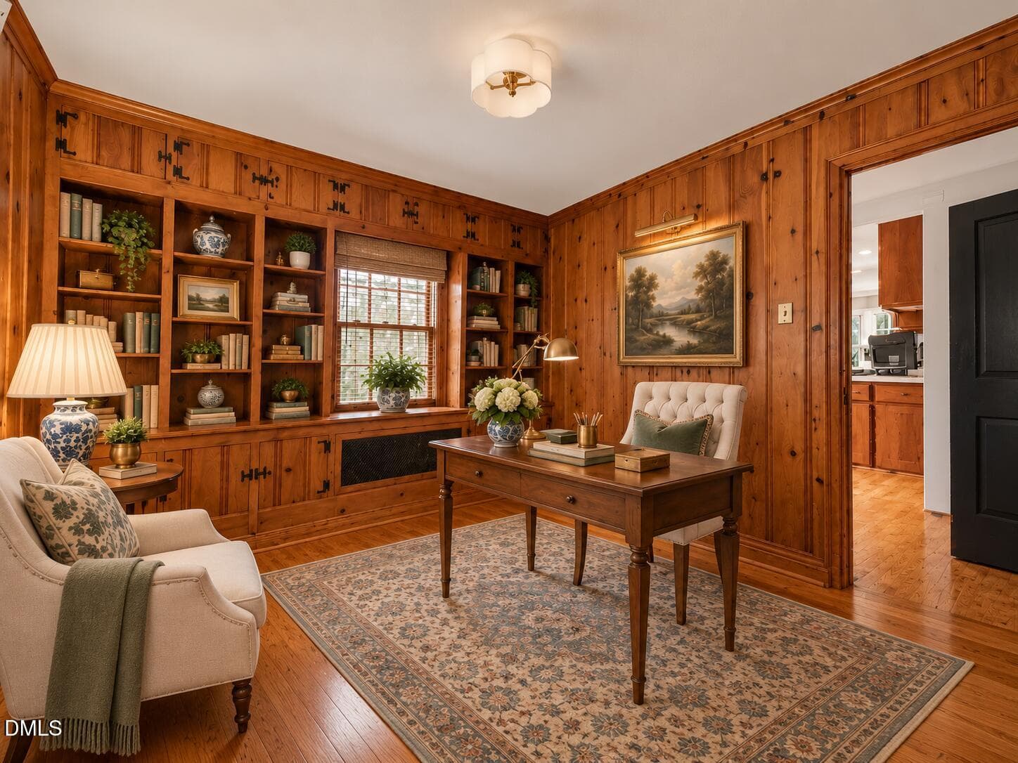 Warm Traditional Wood-Paneled Study - 3725 Hope Valley Road, Durham, NC 27707