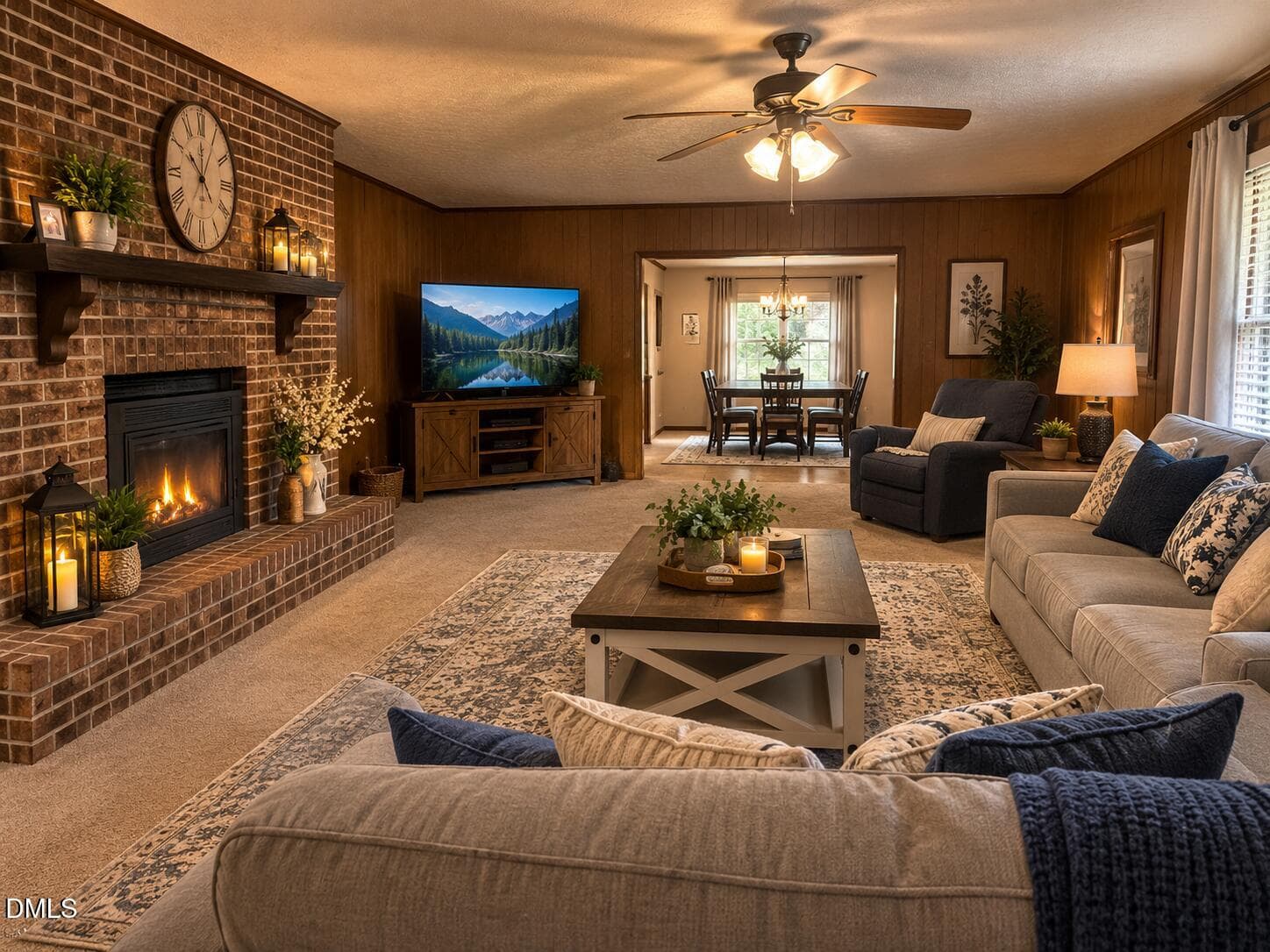 Cozy Farmhouse Living Room with Fireplac - 106 3rd Street, Erwin, NC 28339, Erwin
