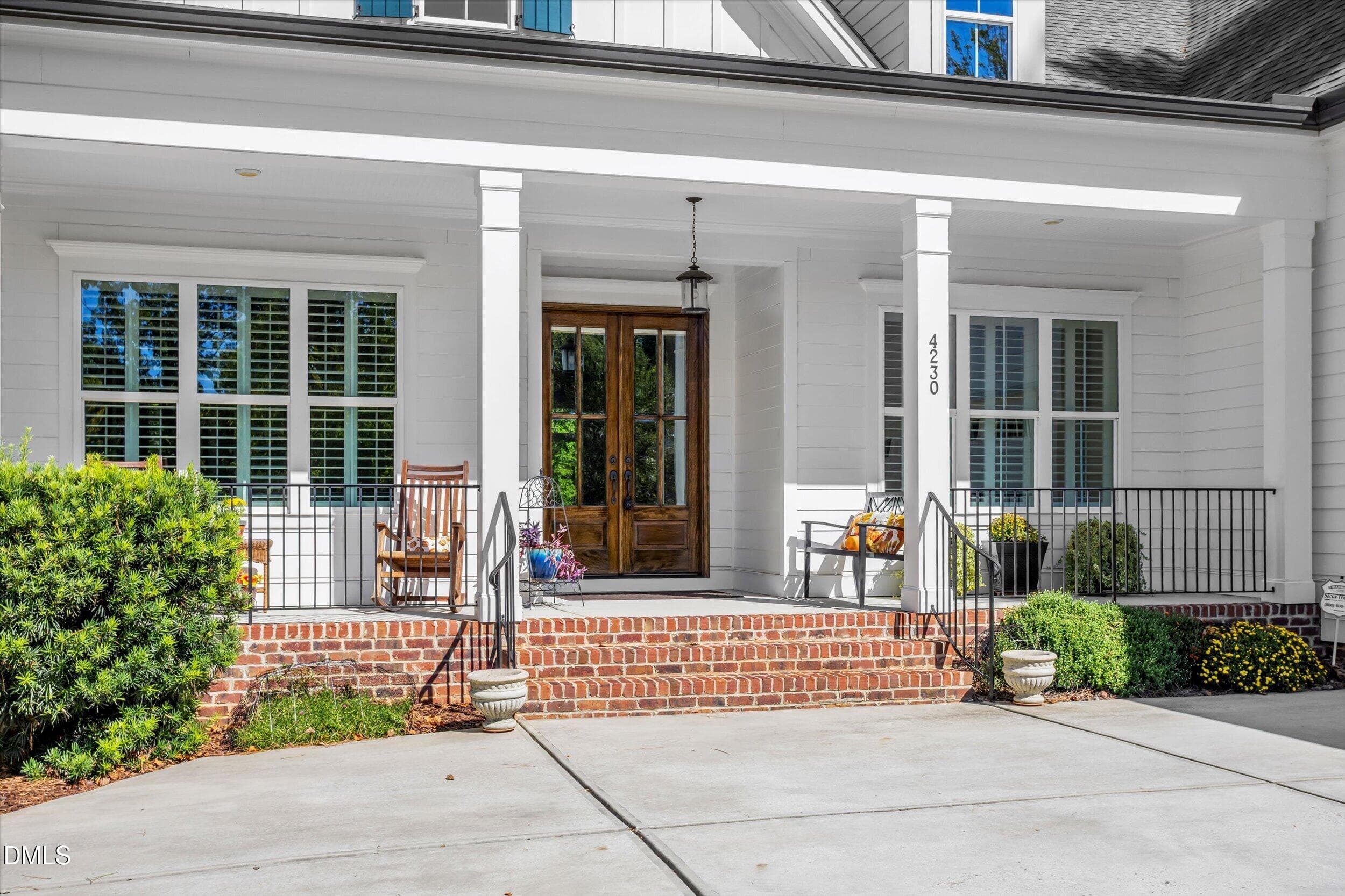 Covered front porch - 4230 Henderson Place, Pittsboro, NC 27312, Pittsboro