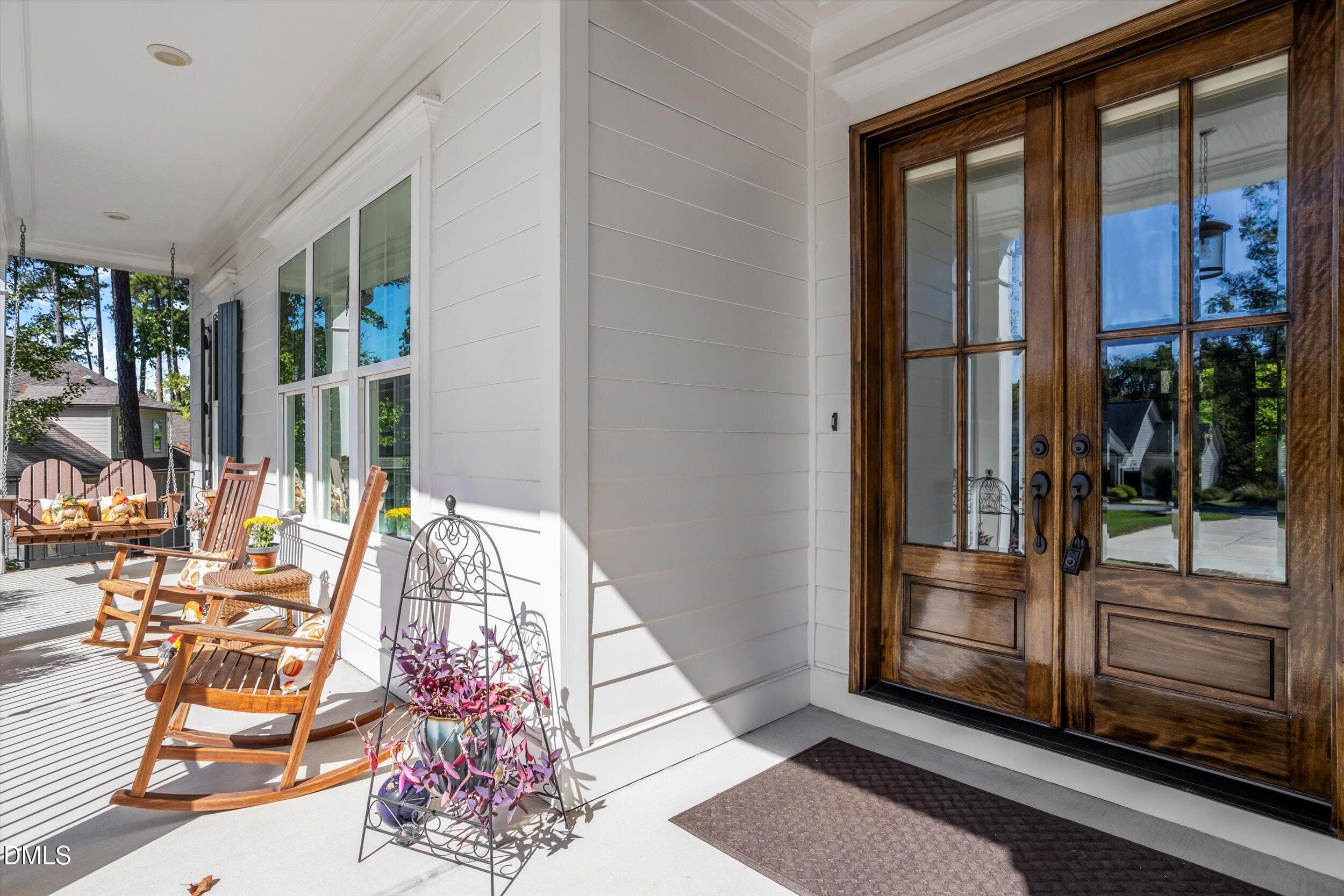 Front porch and double door entry - 4230 Henderson Place, Pittsboro, NC 27312, Pittsboro