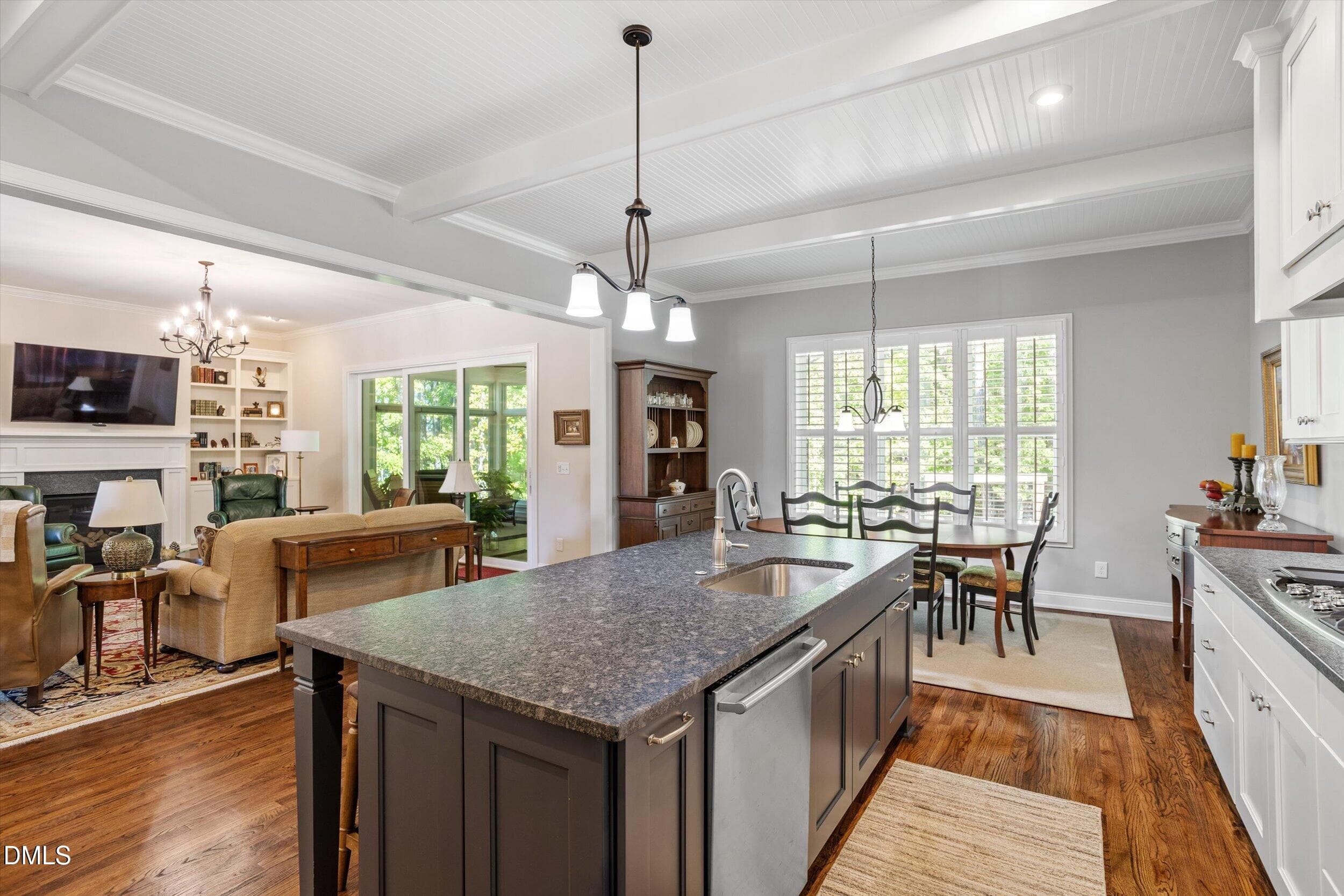 Large kitchen island with granite top - 4230 Henderson Place, Pittsboro, NC 27312, Pittsboro