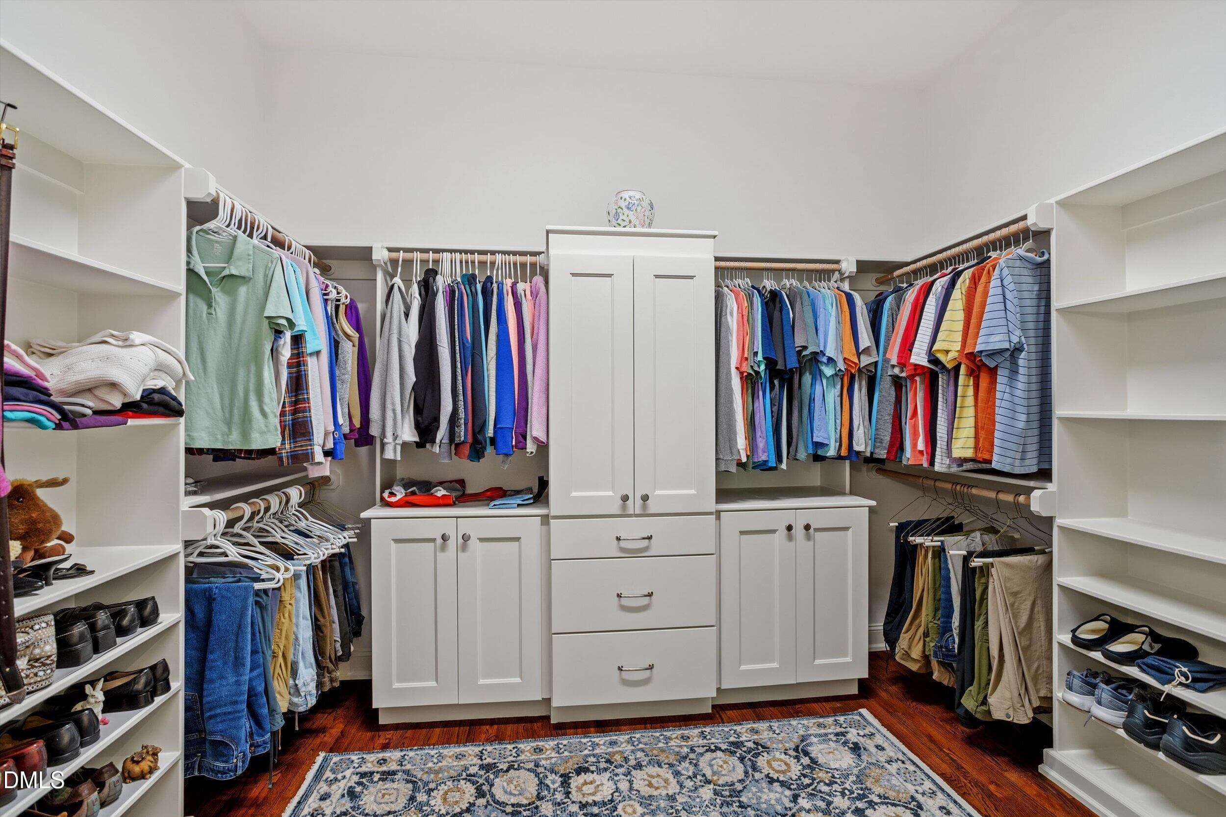 Owner's clothes closet with custom build - 4230 Henderson Place, Pittsboro, NC 27312, Pittsboro