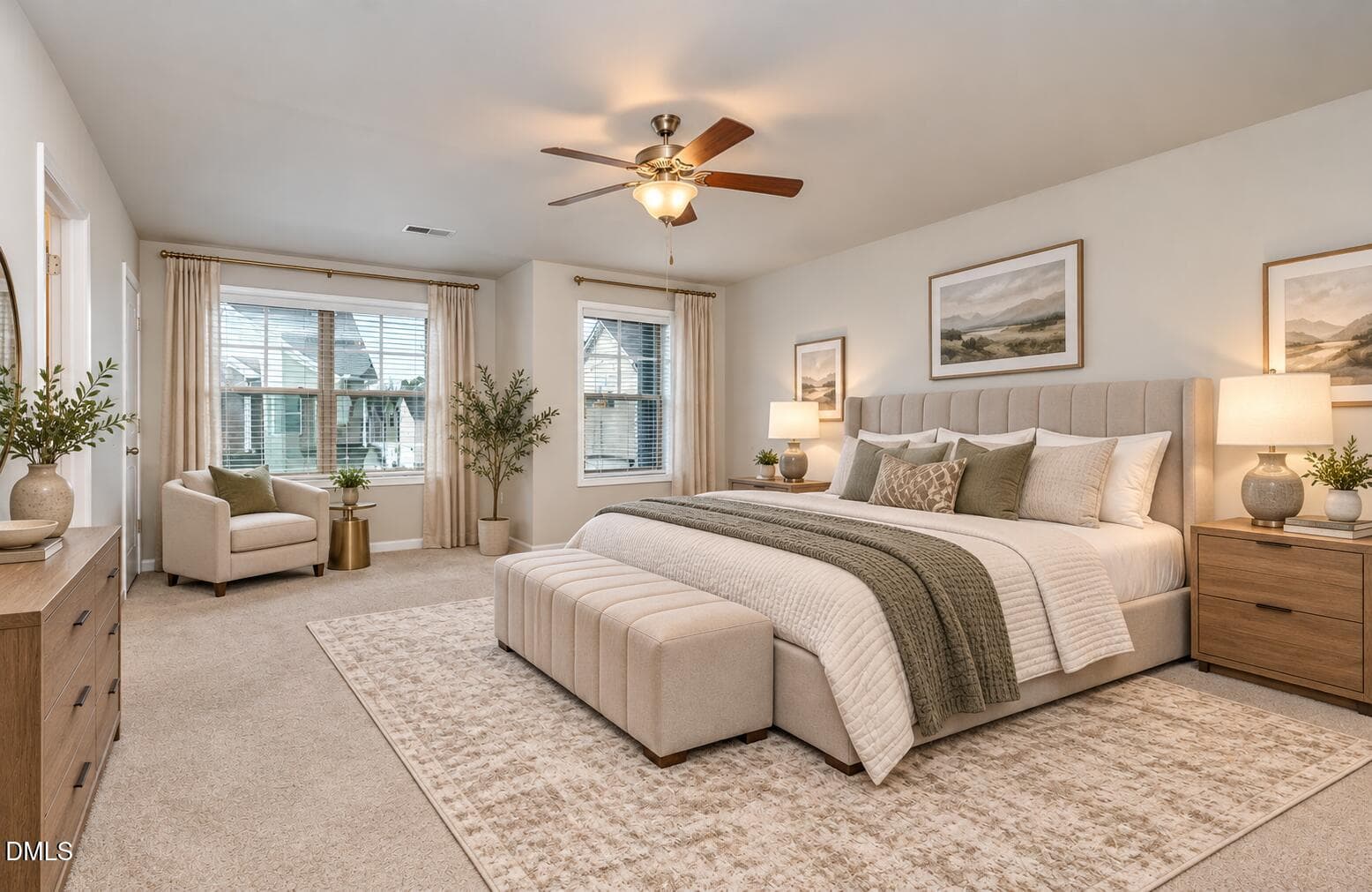 Virtual Stage Primary Bedroom - 813 Country Downs Road, Wake Forest, NC 27587