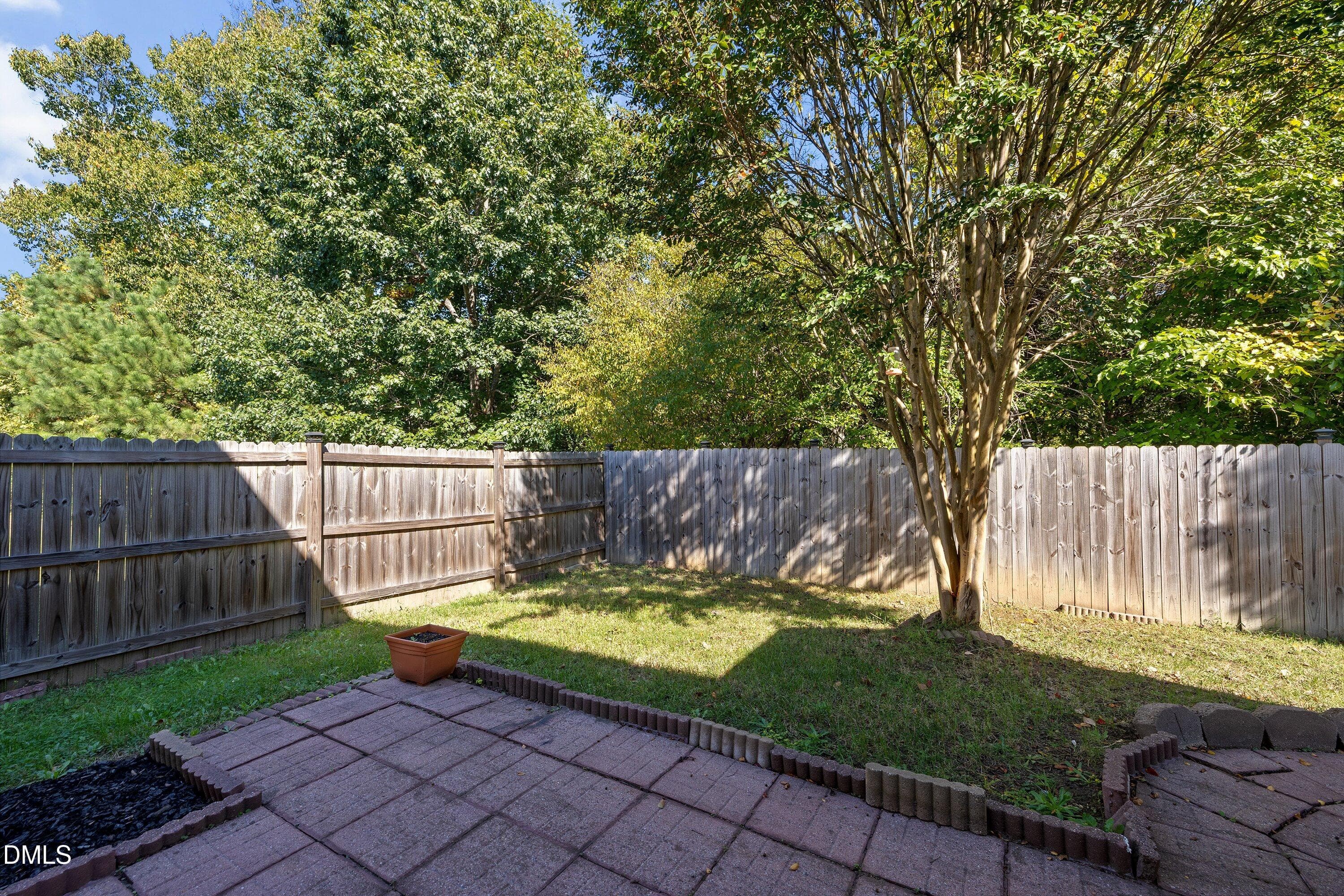Fenced backyard - 306 Knightwood Drive, Durham, NC 27703