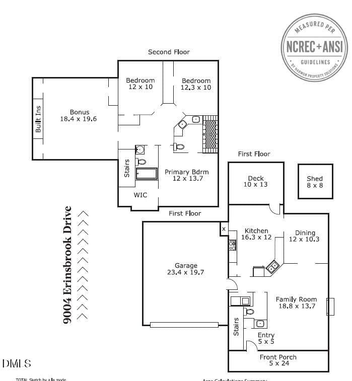 Sketch Pic for MLS - 9004 Erinsbrook Drive, Raleigh, NC 27617, Raleigh