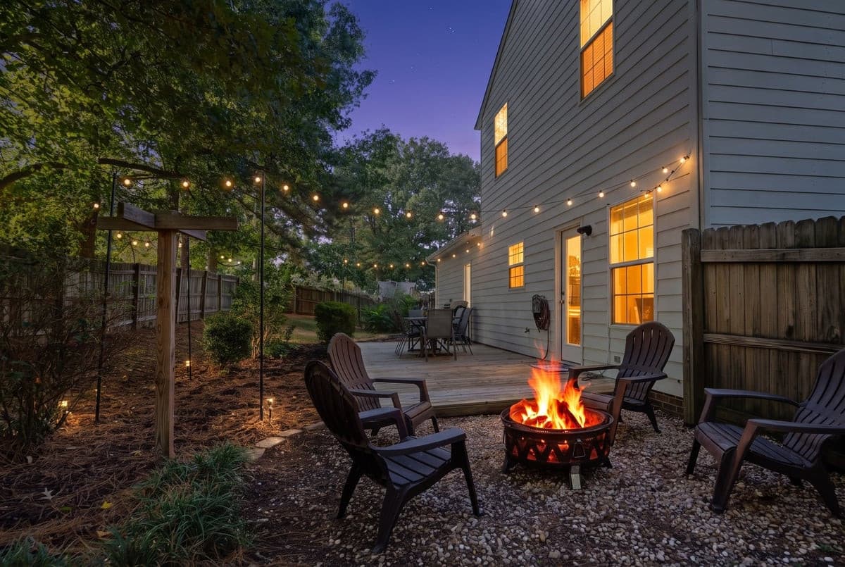 24FirepitTwilight.jpg - 12 Calaveras Court, Durham, NC 27713, Durham