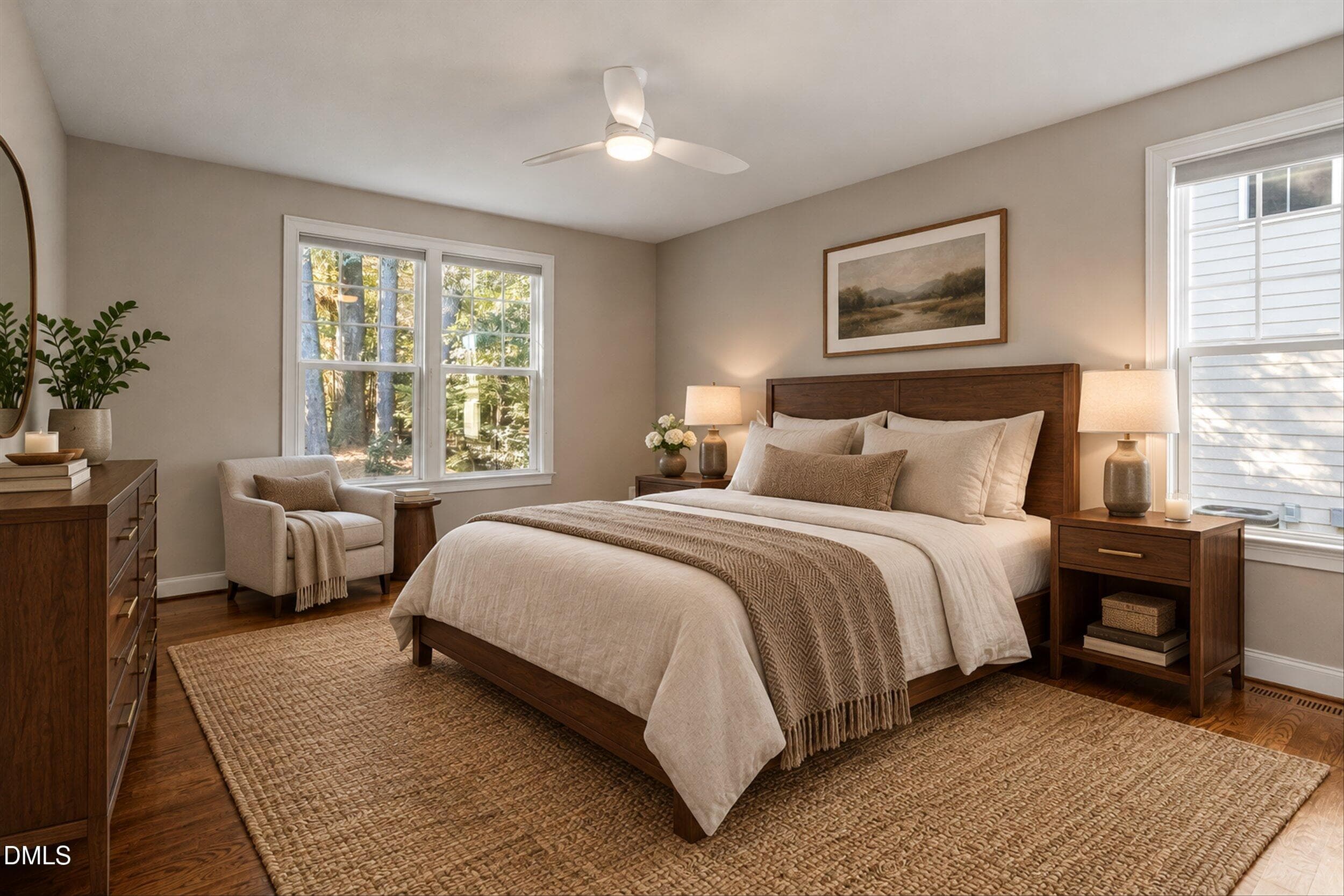 Primary BR virtually staged - 1604 Doubles Court, Raleigh, NC 27609, Raleigh