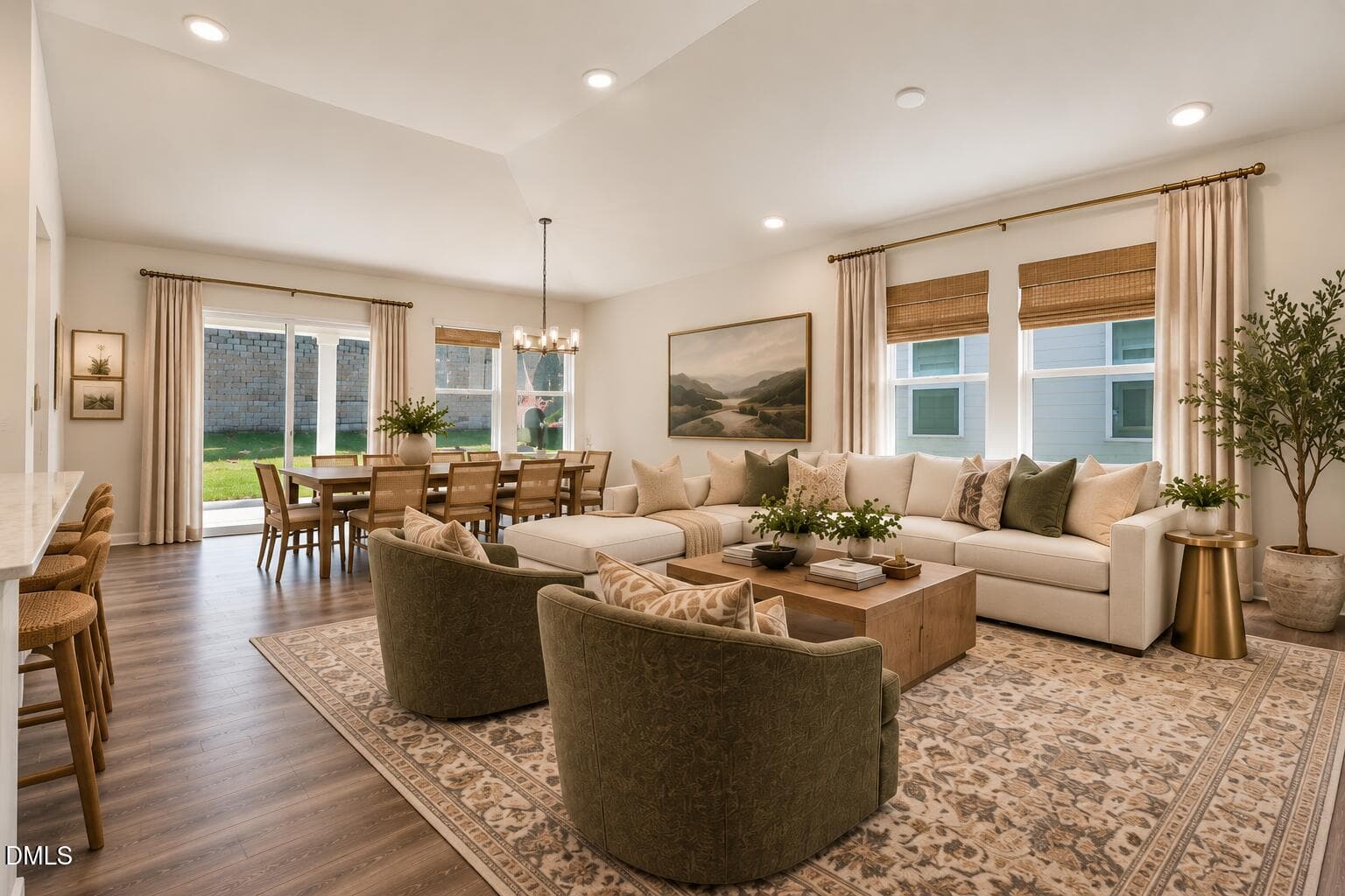 Warm Modern Open-Plan Living Room - 1536 Underbrush Drive, Durham, NC 27703, Durham