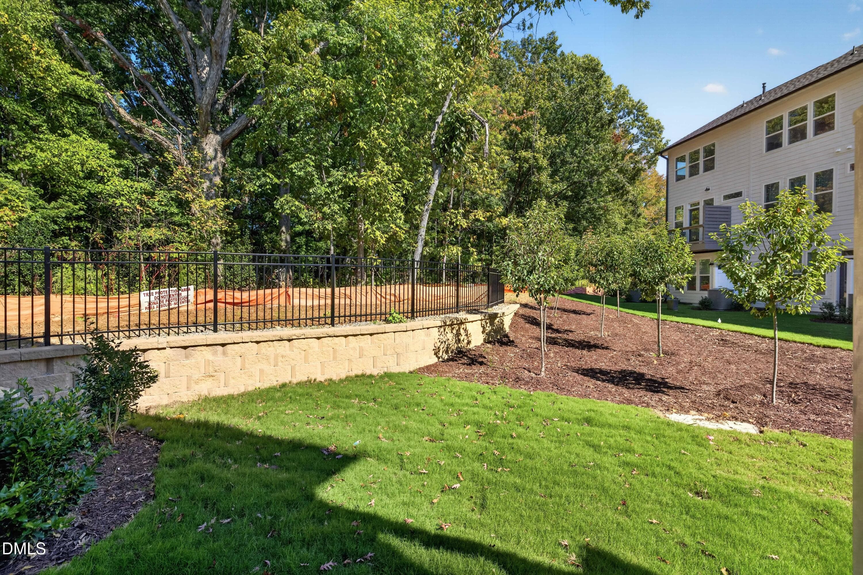 Backyard & Retaining Wall - 613 Cable Court, Apex, NC 27523