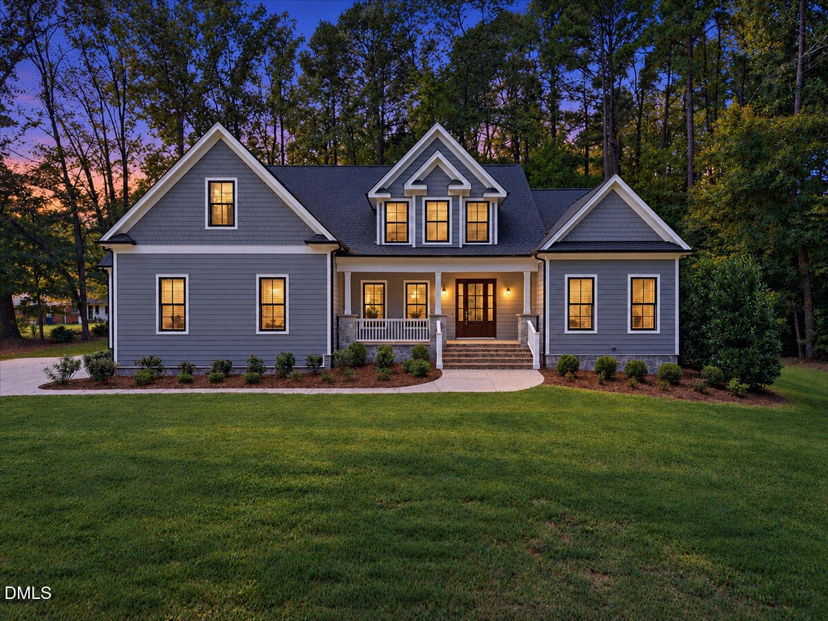 02 - Front Exterior Blue Hour - 3526 Westglen Road, Durham, NC 27705, Durham
