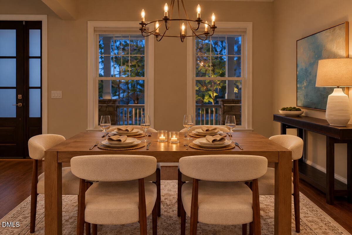 09 - Dining Room Candlelit Detail - 3526 Westglen Road, Durham, NC 27705, Durham