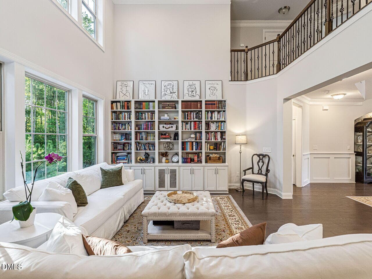 Two Story Living Room with Overlook - 433 Belle Gate Place, Cary, NC 27519