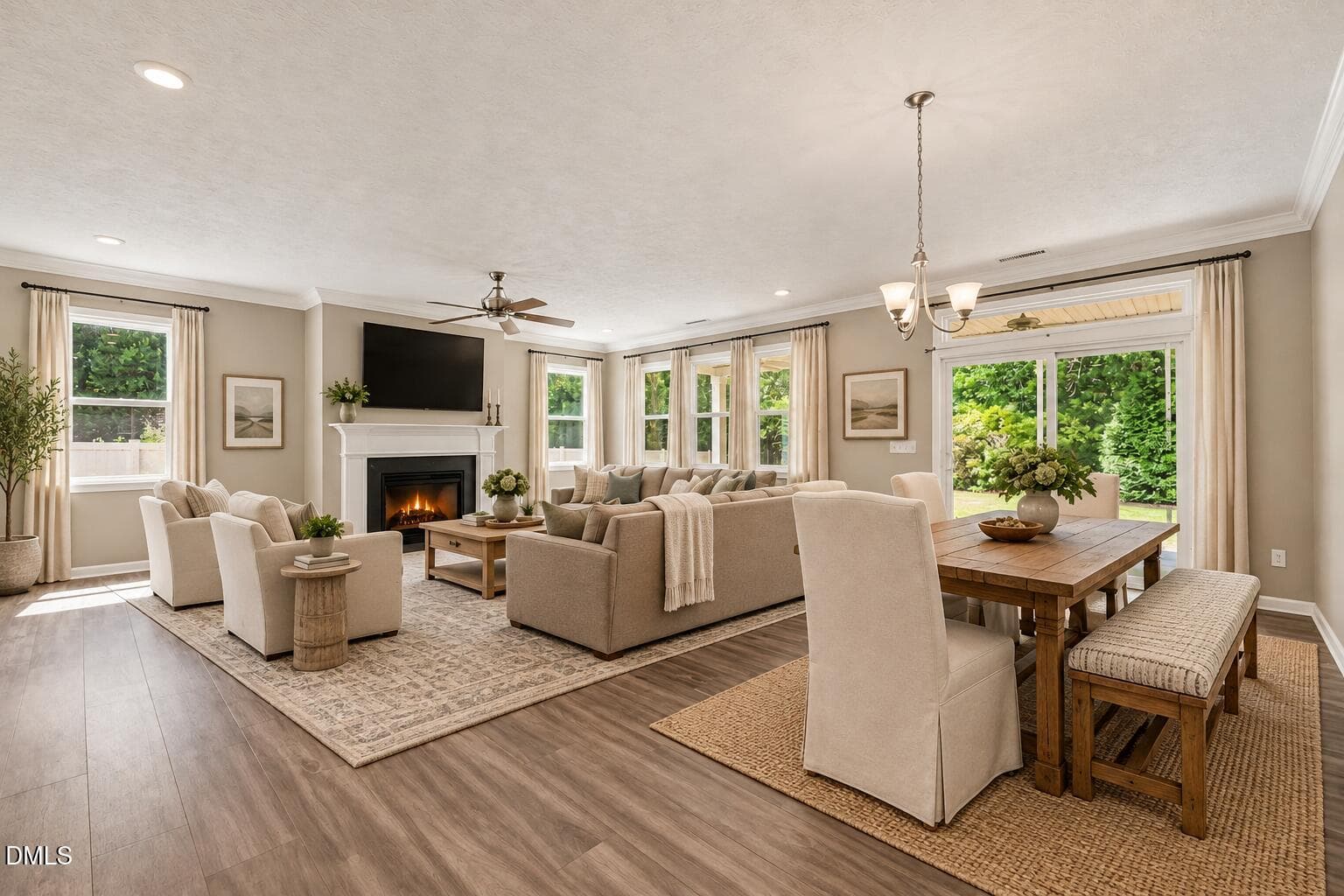 Living and Dining space - 3049 Willow Ranch Drive, Fuquay Varina, NC 27526, Fuquay Varina